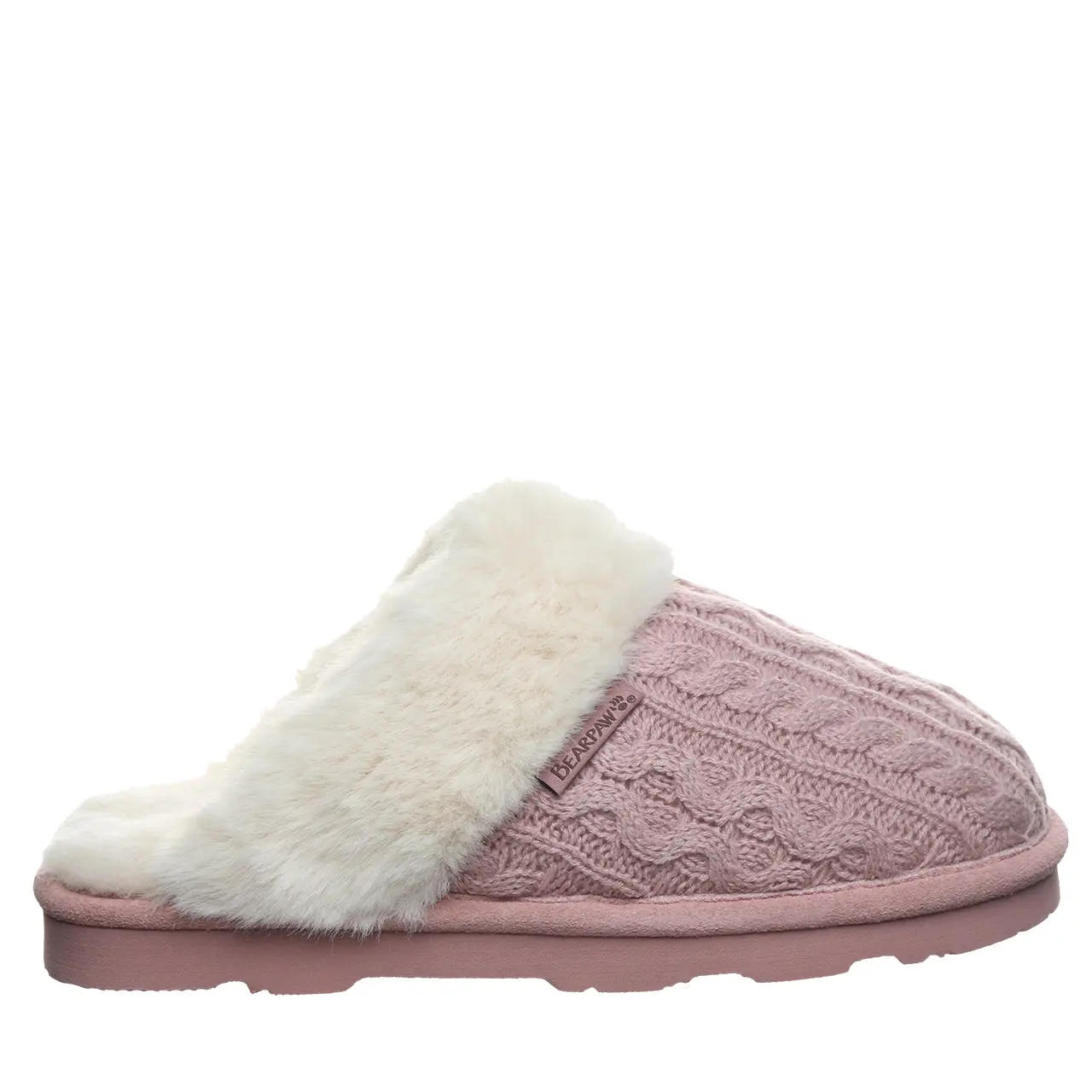 BEARPAW Rumie Cable Knit Women's Sweater Scuff Slippers - Peony
