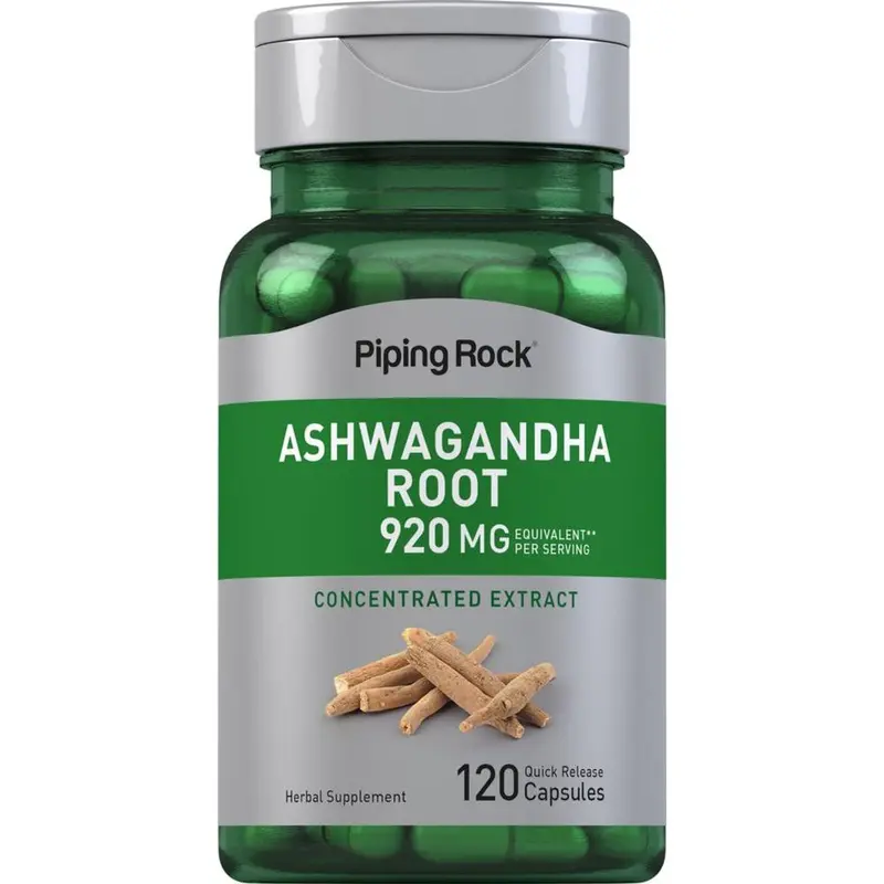 Piping Rock Ashwagandha Supplement | 120 Capsules | Herb Extract for Men and Women | Non-GMO, Gluten Free