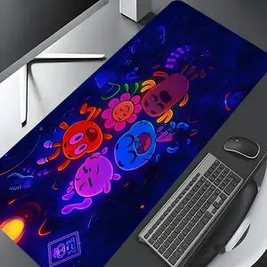 Neon Anime Design Gaming Mouse Pad, Aesthetic Desktop Decor Protection Mat, Multiple Sizes, Suitable for Laptops, Pcs, Work, Home, Kids Gift