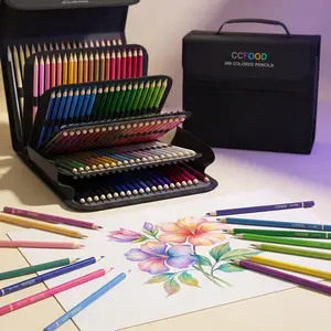 260PCS Colored Pencils Set, 260 Premium Soft Core Colored Pencils for Artists Adults Coloring Drawing, Portable Zipper Case