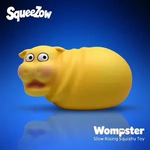 SqueeZow Snoozy Babies Wompster The Vibing Hippo Slow Rising Squishy Toy for Adults - Stress Relief • Anxiety Relief • Sensory Toy • Squeeze Toy • Fidget Toy - Gift Ready • Premium Feel • Unique Design