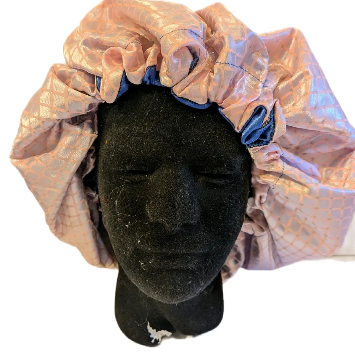 Women's Pink Satin Glitter Bonnet for Hair Protection