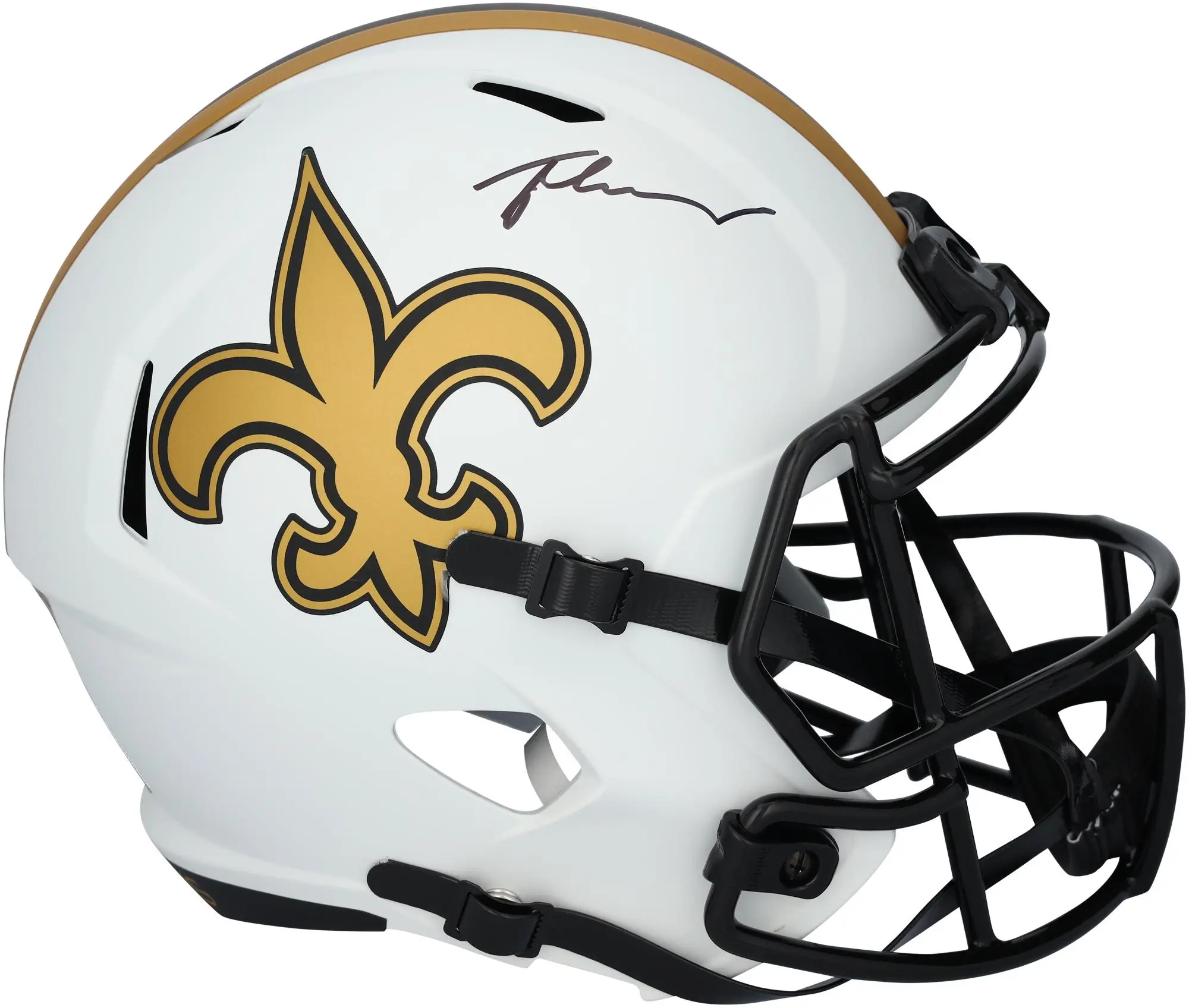 Tyler Shough New Orleans Saints Autographed Riddell Lunar Eclipse Speed Replica Helmet - Fanatics Authentic Certified