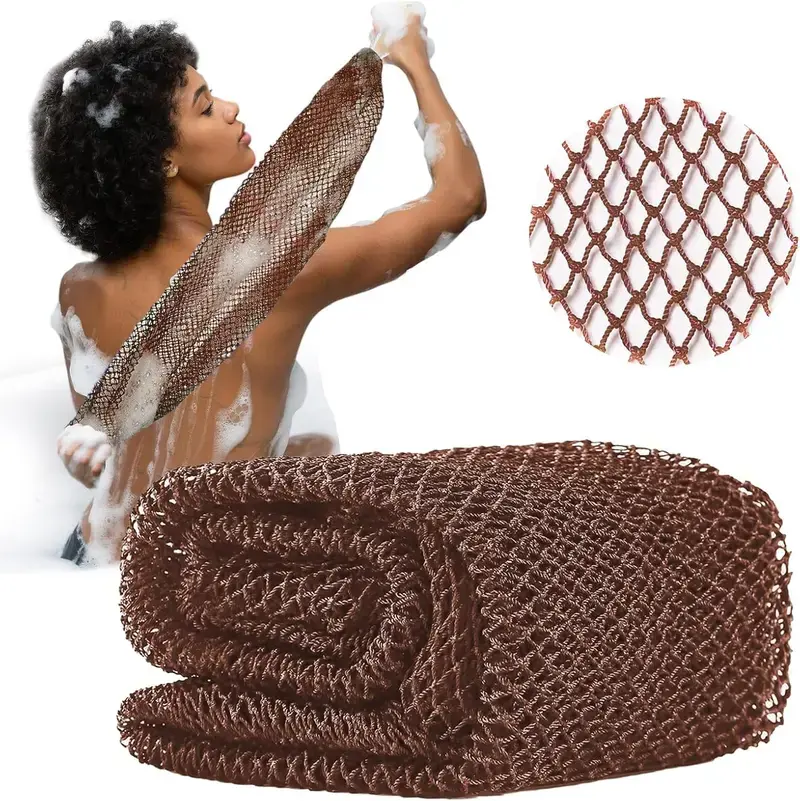 Authentic African Net Sponge - Knotted Exfoliating Back Scrub Bath Sponge - Afro Body Care Daily Shower Essential Washcloth