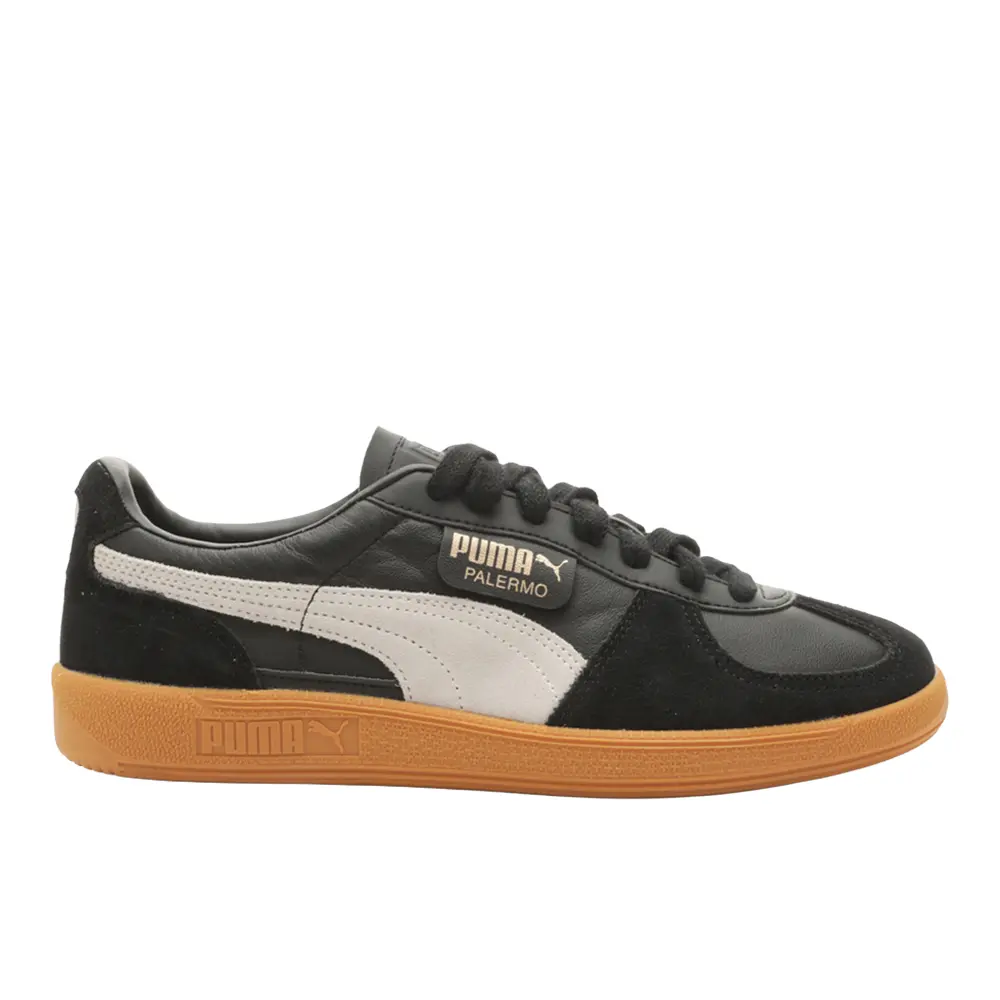PUMA Mens Palermo Leather Lace Up Sneakers Shoes Casual - Black PUMA Mens Palermo Leather Lace Up Sneakers Shoes Casual - Black