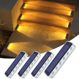 High-End Solar Outdoor Step Light, Auto On/off, Large Capacity Rechargeable Battery, Works over 16 Hours, Warm Light, anti-pressure 5 tons, Ideal for Stairs, Gardens, Pathway, Yard, Solar Sensor Light