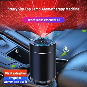 Smart Car Diffuser Essential Oil Air Freshener, Auto-Start Vibration Sensor, Starry Lamp, 99% Odor Elim., Plant-Based Fragrance Safe for Kids, Portable Wireless Humidifier, Fits Cars, Office Room Decor