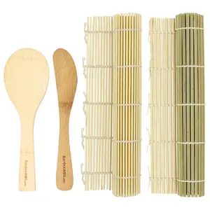 Sushi Rolling Kit with 2 Rolling Mats, Rice Paddle and Spreader