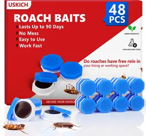 48Pack Roach Gel Bait,Roach Repellent for Home - Fast Acting Cockroach Killer Gel,Roach Killer Indoor Infestation Solution,Long Lasting Natural Roaches Control for Kitchen, Bathroom, Garage