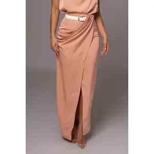 Peach Jamila Drape Skirt