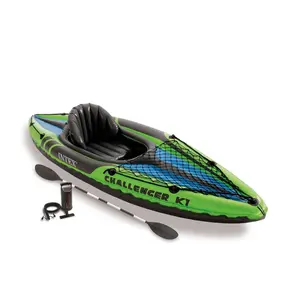 Intex Challenger K1 1-Person Inflatable Sporty Kayak + Oars And Pump | 68305EP Intex Challenger K1 1-Person Inflatable Sporty Kayak + Oars And Pump | 68305EP