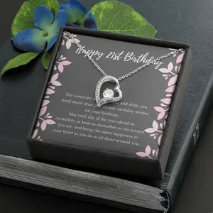 21st Birthday Gift Necklace for Women : Happy 21st Birthday Gift for Her I BFF 21st Birthday Gift I 21 Year old Niece Giftr, Anniversary Gift, Necklace Jewelry With Message Card & Box