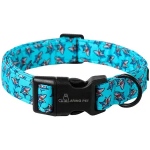 ARING PET Summer Style Dog Collar – Lightweight Adjustable Cotton Collar with Quick-Release Buckle for Small, Medium & Large Dogs