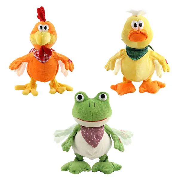 WEWILL 15-in Interactive Rooster Plush Toy, Electronic Squawking Bird Plush Stuffed Toy with Walking, Singing, Waving Functions & Bib, Easter Gift for Kids, Bird Plush Stuffed Toys