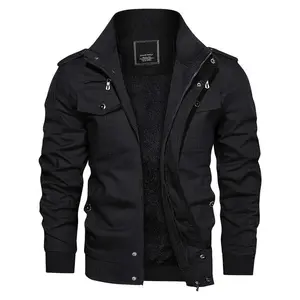 Men's Fleece Jacket And Coat - Winter Full Zip Multi-Pocket 2 Chest Pockets 2 Side Pockets And 1 Inner Pocket Fleece Lined Windproof Warm Stylish Comfortable - For Men - Suitable for Work, Outdoor Activities, Cycling, Climbing, Camping, Hiking, Travel -