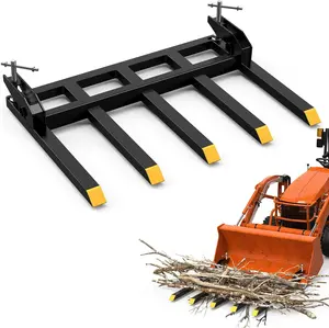 YINTATECH Clamp on Debris Forks to 48" Bucket, Heavy Duty Clamp-On Pallet Fork 2500 lbs Capacity Attachments Fit for Loader Bucket Skidsteer Tractor