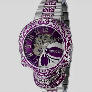 SPECIAL EDITION Men’s Invicta Skull Watch - AUTOMATIC - Brand New - Purple & Silver