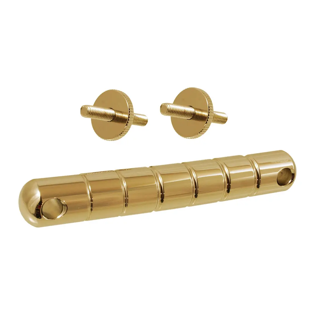 Gretsch-Style Solid Brass Bar Bridge for Guitars - Guitar Parts with 2-1/32" String Spacing, Precise Stud Spacing, Precise Spacing