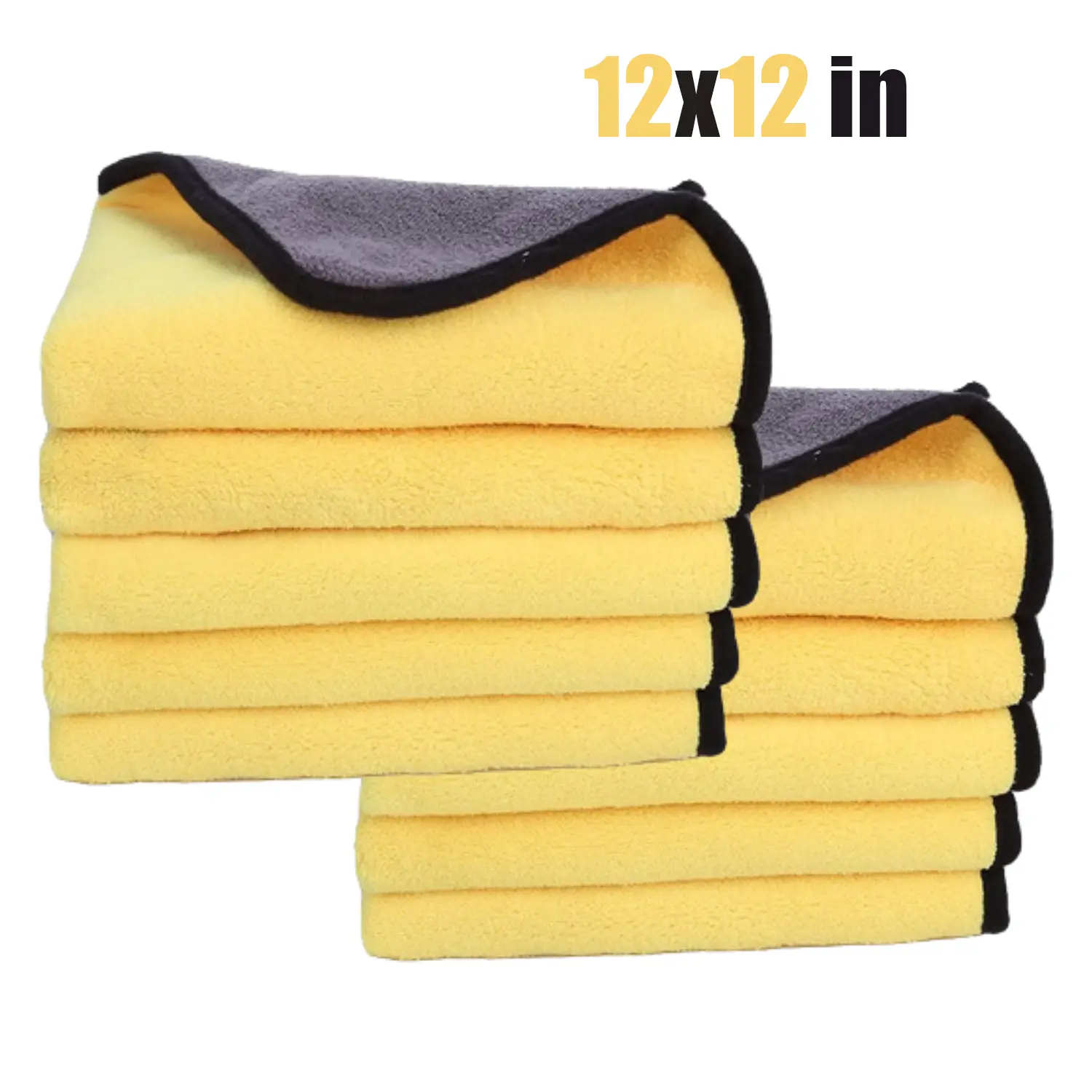 Premium Microfiber Car Detailing Cloths (12*12 in, 6/8/12PCS) - Ultra-Soft, Lint-Free, Streak-Free, All-Purpose, Absorbs Well Reusable Wash Accessories for Car Owners’ Drying & Interior Use
