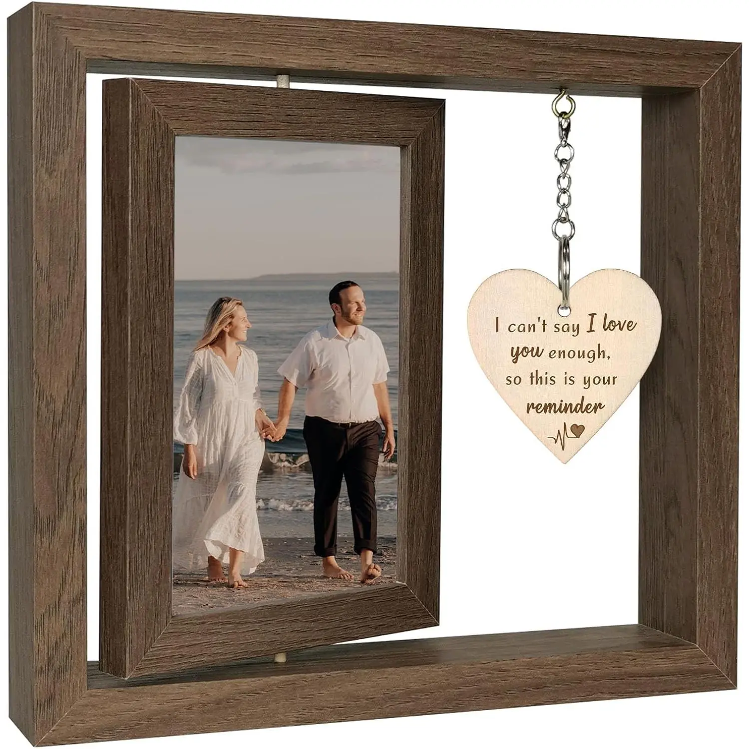 I Can't Say I Love You  - So This is Your Reminder Rotating Picture Frame, Sentimental I Love You Reminder Gifts for Girlfriend Boyfriend Her Him (Display 2 4x6)
