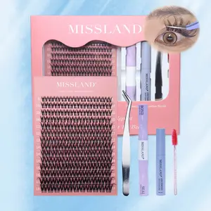 MISSLAND Lash Newbie's Five-Second Brown DIY Lashes Waterproof, Long-Lasting Flora | Natural Daily, Volume Style | Beginner-Friendly DIY Cluster Eyelash Extension for a Flawless, Voluminous Look | Trendy & Must-Have Comfortable Makeup at Home Cosmetic