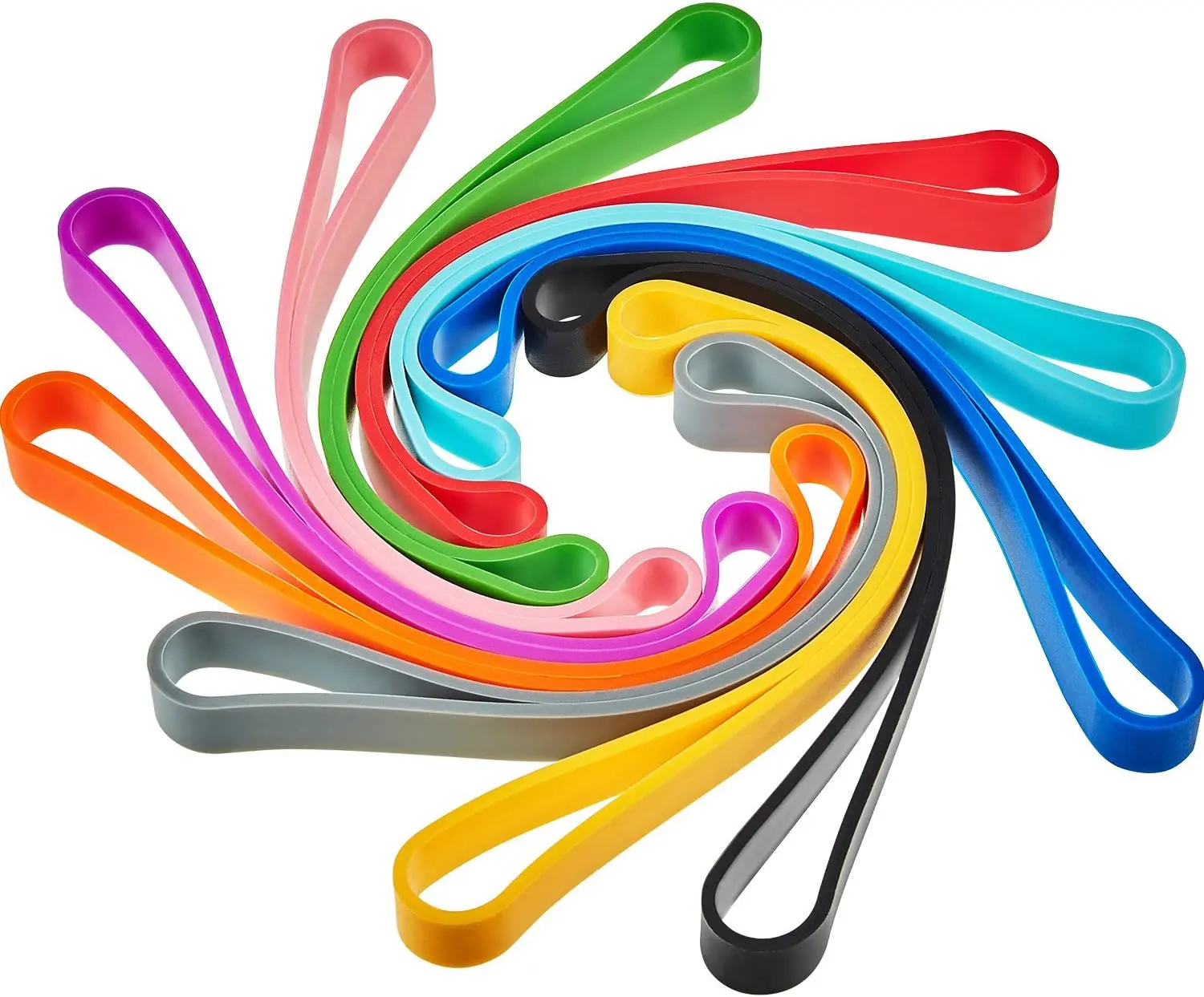 Outus 10 Pieces Large Silicone Rubber Bands 7 Inch Elastic Wrapping Extra Large Rubber Bands for Notebook Office Outdoor Gear Gifts Packing Christmas(Rainbow,Standard Resilience) Outus-Rubber Bands-004