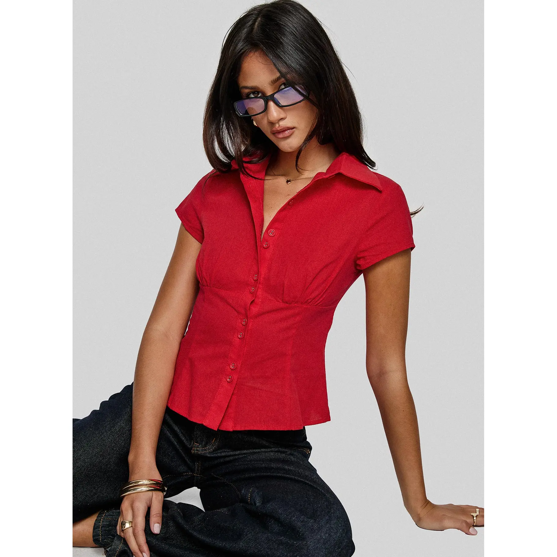 Cottesloe Blouse Top Red Cottesloe Blouse Top Red