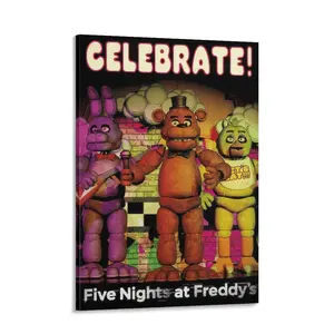 Five Nights at Freddy's FNAF Printed Canvas Poster - Bedroom Decor, Game Room Wall Art, Boys' & Girls' Room Decoration, Ideal Gift for Teen Gamers & FNAF Fans