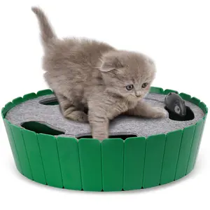 Pawaboo Interactive Cat Toy with Running Mouse, Electronic Motion Cat Toy Automatic Teaser for Indoor Cats, Pop and Play Hide Seek Cat Toys Hunting Mouse for Pet Cat Kitten Play Fun Exercise