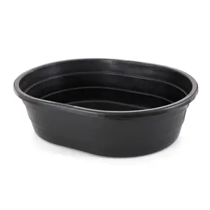 Little Giant 15 Gallon Molded Poly Plastic Oval Stock Water Tank Trough, Black Little Giant 15 Gallon Molded Poly Plastic Oval Stock Water Tank Trough, Black