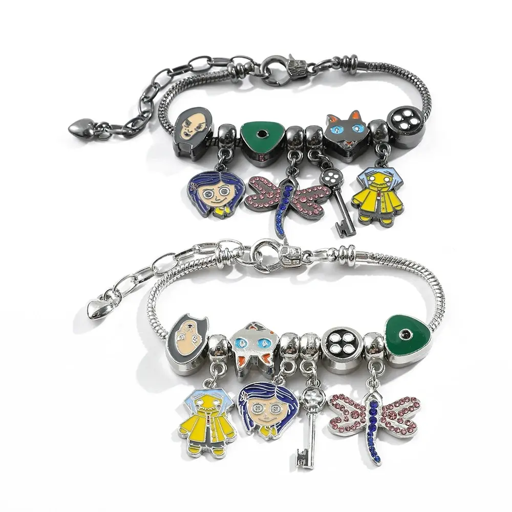 Coraline Necklace Pendant Necklace Rope Chain Black Skeleton Key Choker Jewelry Charms Fantasy Style