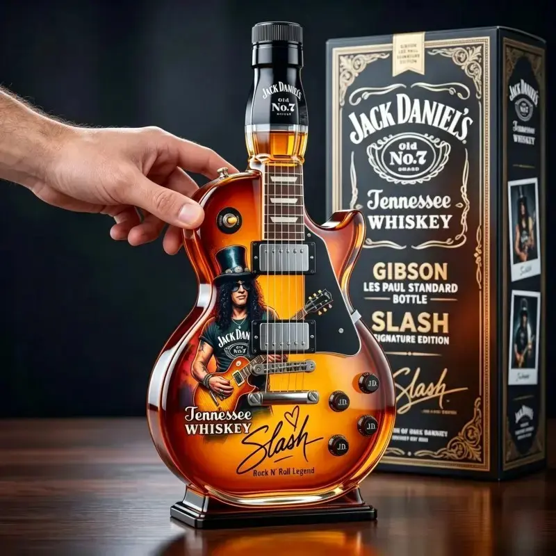 Sla sh Le s Paul Guitar Whiskey Decanter | Iconic Rock Bar Collectible Bottle, Perfect Unique Gift for Guitar & Rock Music Fans