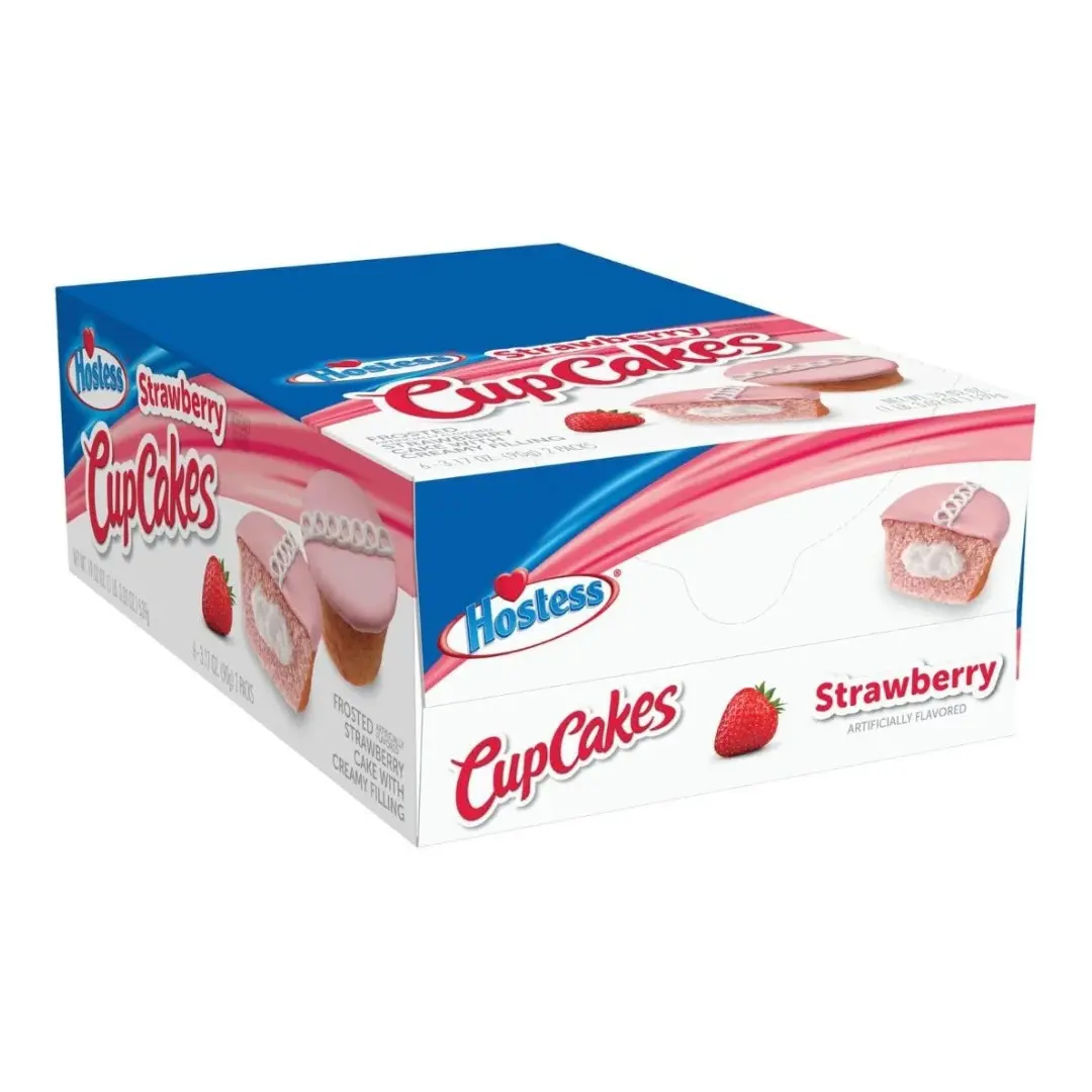 Hostess CupCakes Frosted Strawberry with Creamy Filling – 6 Packs (19.02 oz Total)