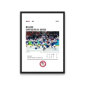 USA vs Canada "USA Wins Gold" 2026 Milan Winter Olympcs - Poster No Frame