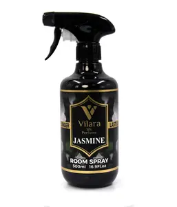 Vilara Jasmine Room Spray Freshener - Long-Lasting Luxury Scents - Room and Linen Spray for Bedding, Sheets, Fabric, Furniture - Home Guest Room & Bedroom Essentials for Aromatherapy - 500 ml  (16.9 fl oz)