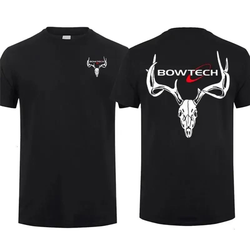 Men's Bowtech Archery Logo Crewneck Short Sleeve 100% Cotton T-Shirt, Unisex Casual Top, Tactical Gear, Streetwear Menswear - KitchenEra