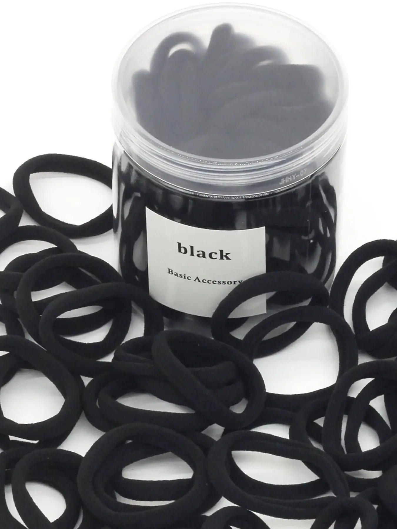 Women's Casual Solid Color Stretchy Hair Ties, Scrunchies, 50pcs/set Minimalist Elastic Ponytail Holders, All-match Black Hair Accessories for Women & Girls, Elastic Hair Accessory