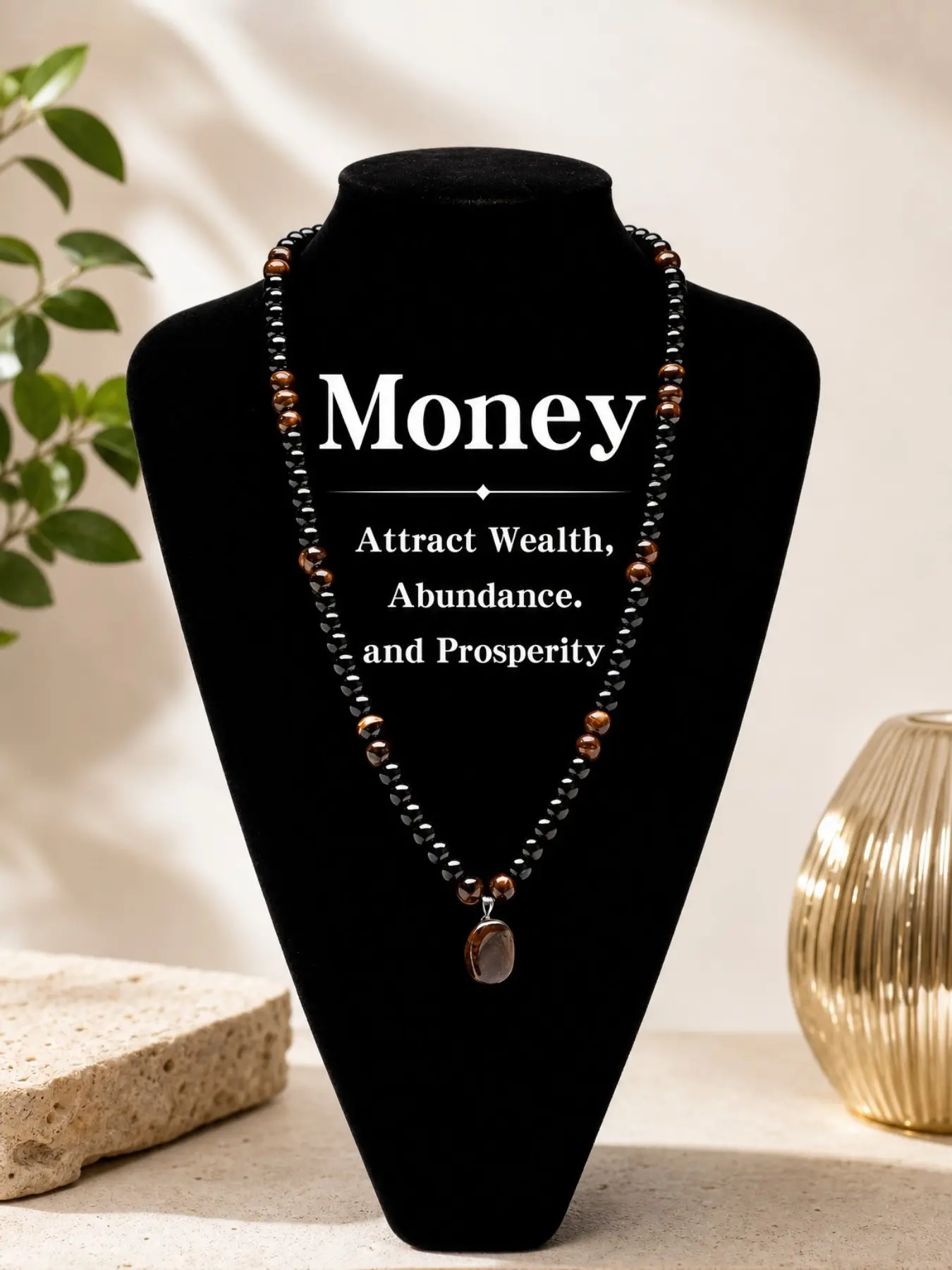 This necklace, set with a green aventurine and tiger's eye pendant and infused with healing crystals, is perfect for anniversaries, themed parties, ideal gift for friends and family, Necklaces and accessories