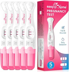 Easy@Home Pregnancy Test Sticks (5 Pack) - Early Detection, Clear Results in Minutes, Easy at Home Midstream Test with Curved Handle, Exp: Oct 2026