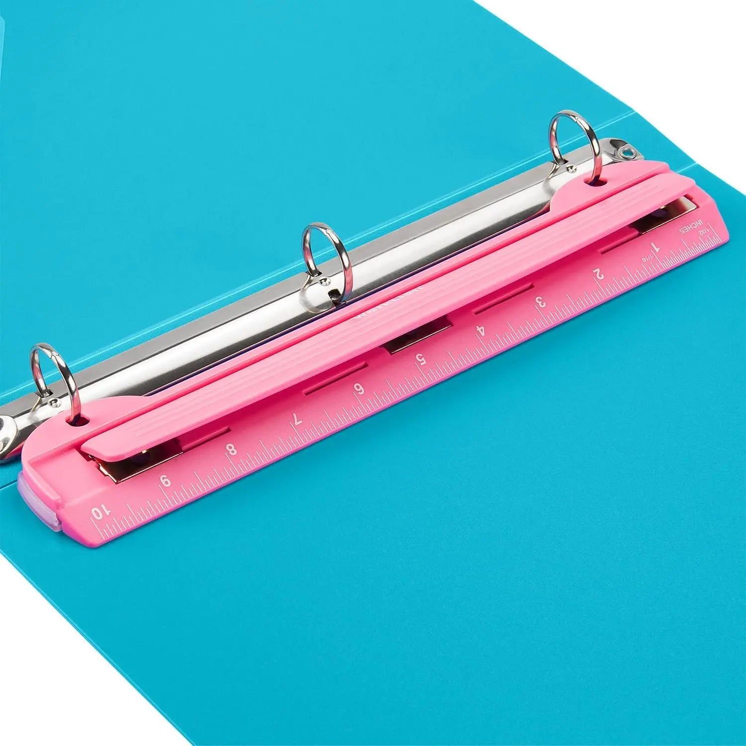 3 Ring Hole Puncher for Binders,,with 10" Ruler, Plus Paper-chip Tray Design,Paper line up Guide,5 Sheets Capacity