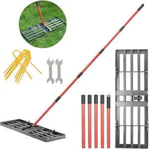 Lawn Leveling Rake - Lawn Leveler with 78" Adjustable Steel Handle, 30"x10" Ground Plate for Yard, Grass, Level Soil, Dirt Ground or Golf Field