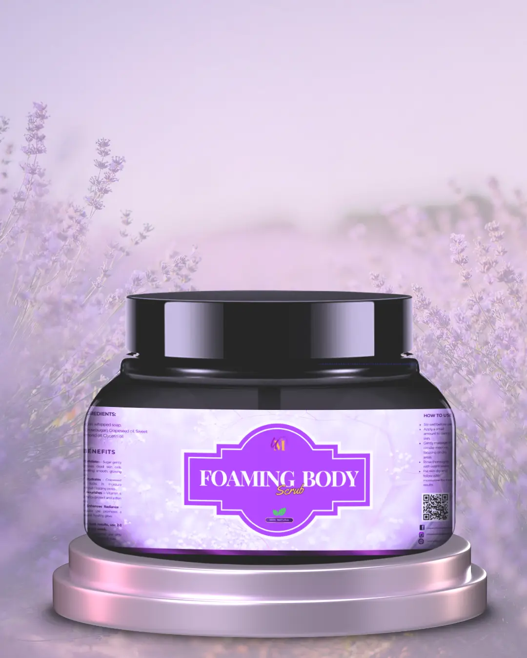 Foaming Body Scrub Exfoliant Gentle - Cleansing Skincare for Sensitive Skin, Gentle Cleansing Formula