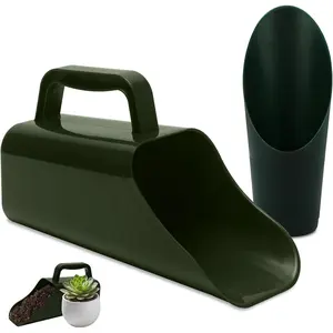 Garden Soil Scoop, 2-in-1 Multi-Function Plastic Spoon Soil Shovel Wear Resistant Digging Tool Cultivation Potting Scoop with Mini Scoop for Digging Up or Transporting