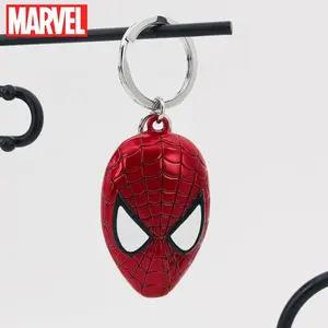 1 PC Marvel Officially Licensed Handsome Metal Keychain Spider-Man Mask Metal Keychain Bag Decoration Keychain for Bags Fashion Accessory Furniture Ornament Memorial Day Gift for Friends and Lover