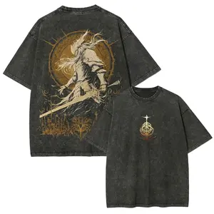 Elden Ring Vintage Graphic T-Shirt, Washed Cotton Gamer Tee, Unisex Gaming Shirt, Shadow of the Erdtree Fan Merch, Gift for Him Her, Retro RPG Streetwear Top