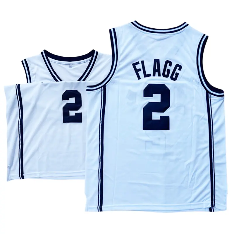 Men's #2 Flagg University Basketball Jersey, Embroidered V-Neck Sleeveless Athletic Wear in Breathable Mesh Fabric, US Sizes, American Sizes, Tight/Loose Fit