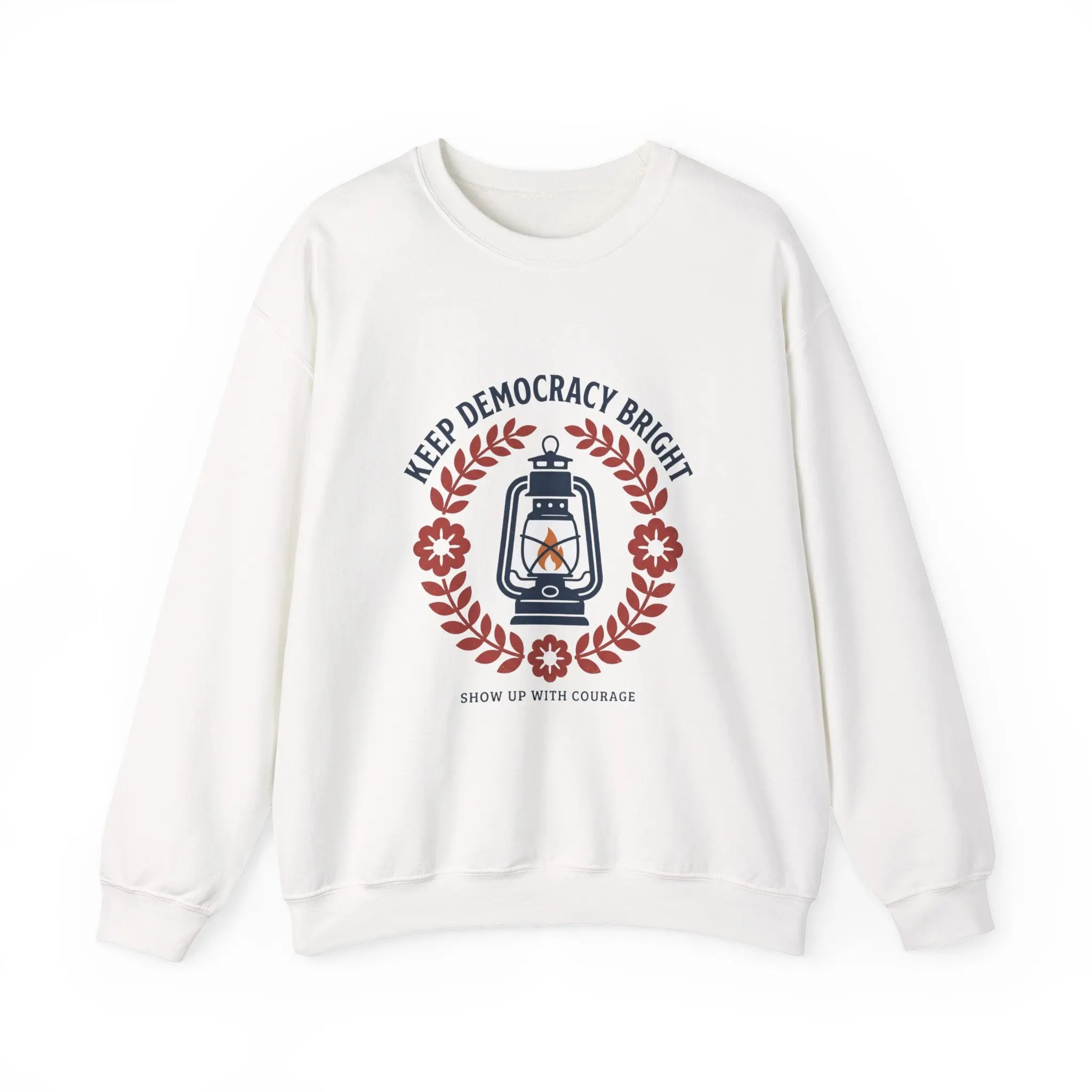 Keep Democracy Bright Crewneck Sweatshirt | Civic Courage, Participatory Democracy