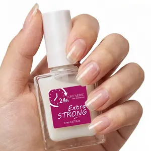 LOVCARRIE 17ml 24H Extra Strong Milky White Nail Hardener, All in One Nail Strengthener and Gloss Enhancer, Fast-Drying,Alcohol-Free, No Heat Required, Enrich Keratin to Nourish the Nails, Protect Weak Nails, Nail Care Hardener Oil, Manicure Nail Polish