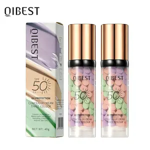 2Pcs SPF 50 3 Color Corrector Primer,  3-In-1 Sunscreen Isolation Cream, oil Control & Moisturizing Skin Tone,  Long-lasting Face Tinted Moisturizer, Perfect Gift for a Girlfriend or Mother for Birthdays,  Valentine's Day or Mother's Day