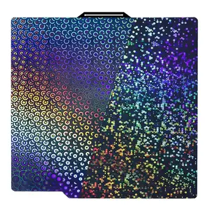 Smooth Rainbow Circles+Kaleidoscope PEK Build Plate for Bambu Lab X1/X1C/X1E/P1P/P1S/A1, Flexible X1C P1S A1 PEK Spring Steel Bed Plate for Bambu Labs 257x257mm 3D Printers